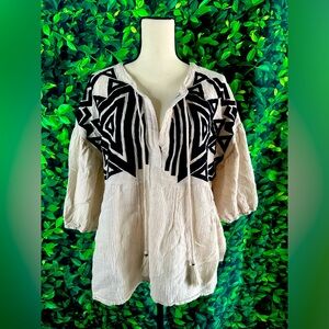 Se N Be Seen + Embroidered Plus Size Blouse